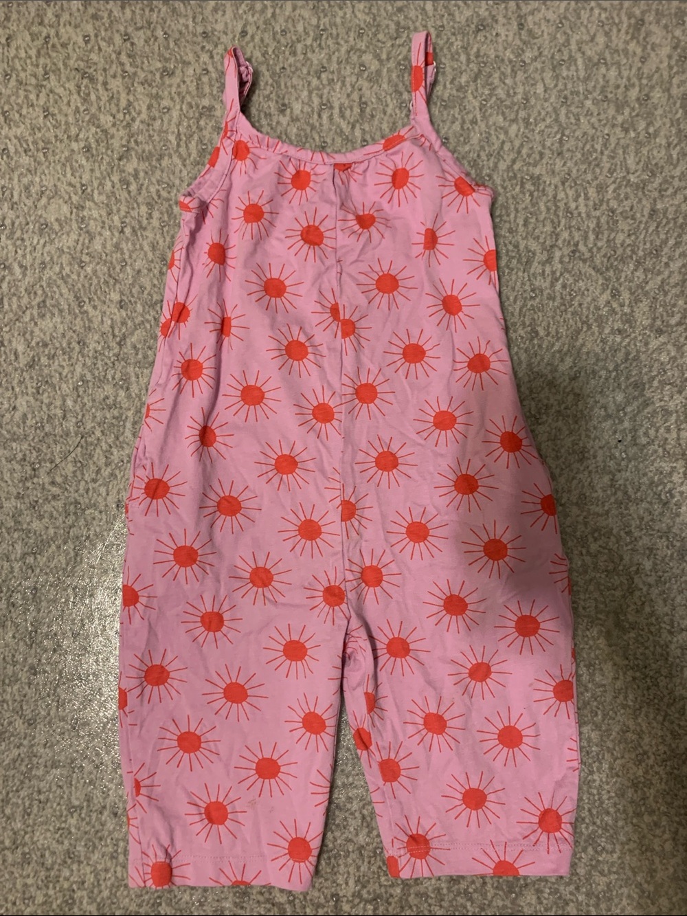 Hanna Andersson romper with adjustable straps *100% cotton* orange Sun